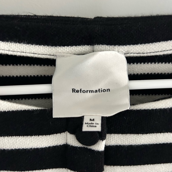 Reformation Lennox Stripe Crop Cardigan - Picture 3 of 5